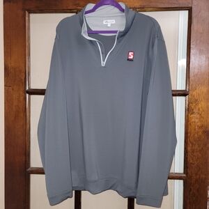 Peter Millar Gray Perth Performance Quarter-Zip Pullover Men's Size XXL